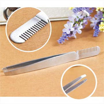 【美妝小物】B267雙頭設計眉毛梳+眉拔(單支) [46982]◇美容美髮美甲新秘專業材料◇