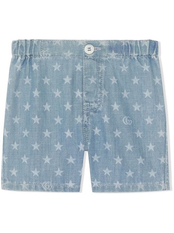 GUCCI CHILDREN stars print denim shorts Boy