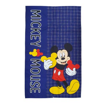 Disney米老鼠長門簾-格子147x85cm-藍色(HSJ853)