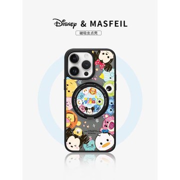 MASFEIL × 奇奇團子圈適用蘋果17promax手機殼iPhone16pro新款帶支架ip13全包Fo5磁吸支點迪士尼15高級感套