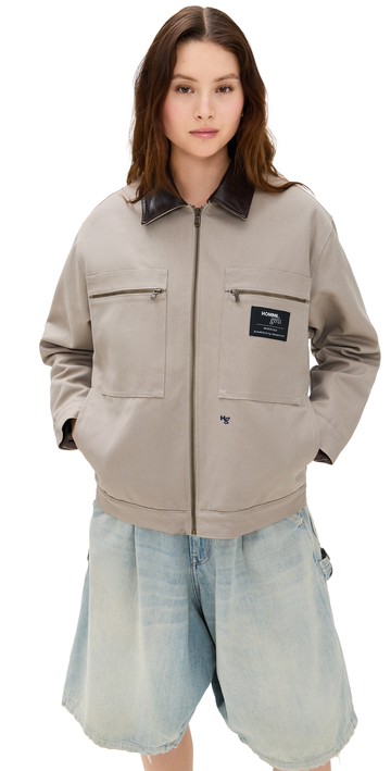 HOMMEGIRLS Work Jacket Grey Canvas L