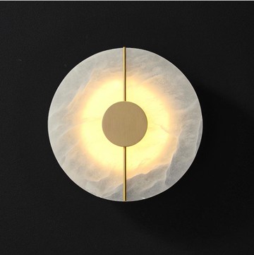 現代極簡客廳背景墻云石壁燈飾新中式禪意全銅中國風走廊過道壁燈