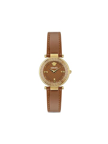 Versace - Reve 35mm - women - stainless steel/Leather/Sapphire Crystal - One Size - Brown
