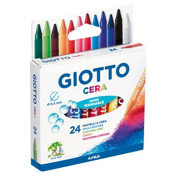 GIOTTO 兒童隨身蠟筆 Set 24色 色彩柔和 順滑好上色 光滑表面輕鬆清洗  1盒