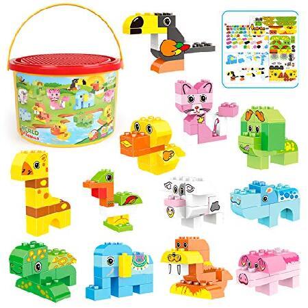 Animals Building Blocks Set, 122 Pieces Animal Building Toy Kit