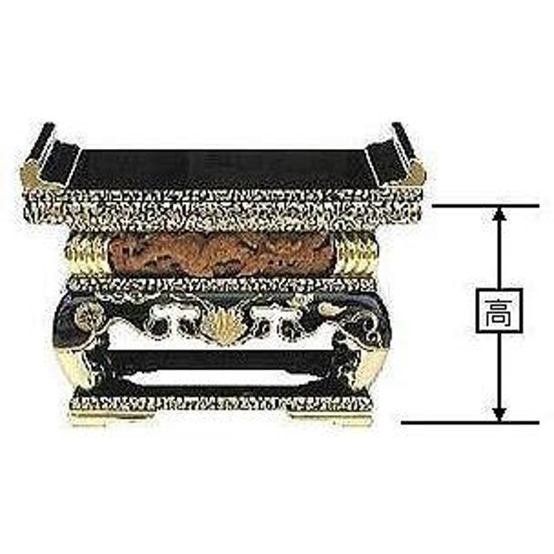 仏具 経机 机 卓 浄土真宗本願寺派 西 蒔絵入卓 華鋲卓 7.0寸 | LINEブランドカタログ