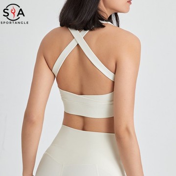 【 Sportsangel 】運動内衣可拆胸墊防震集中爆乳收副乳寬肩帶性感交叉美背健身內衣女瑜伽服内衣 跑步運動透氣背心
