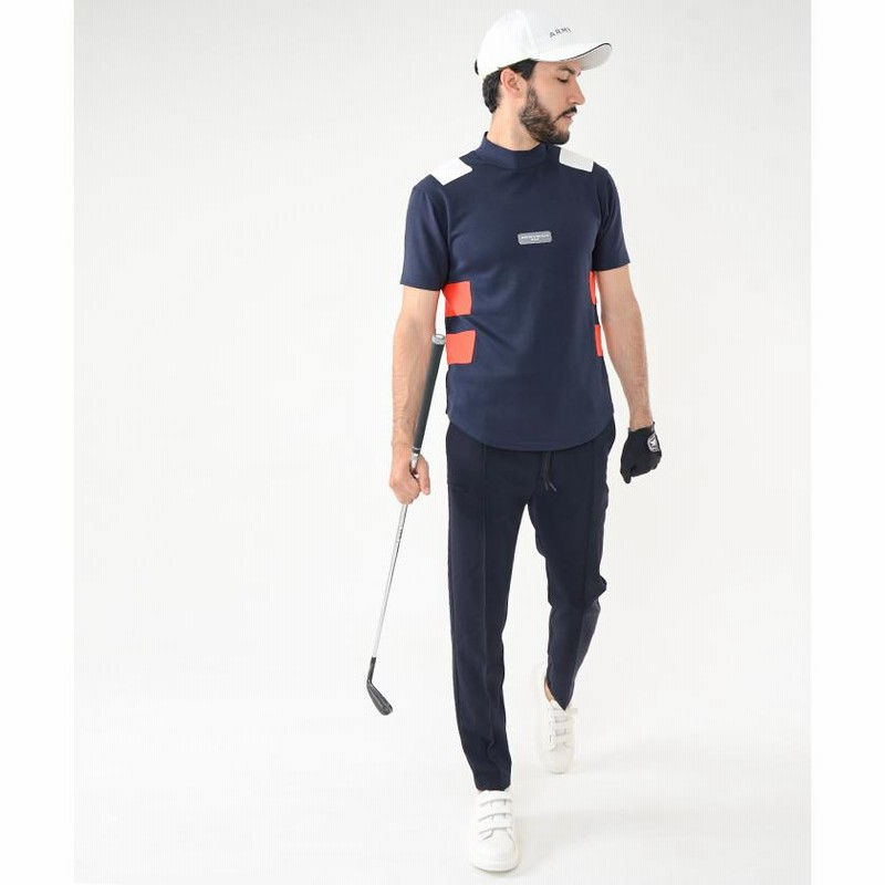 ゴルフ Tシャツ メンズ 春服 春夏 モックネック ハーフネック