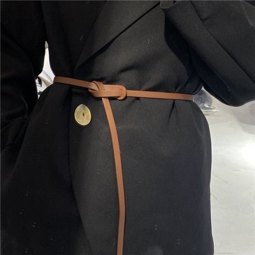 細腰帶女皮帶裝飾配裙子大衣收腰時尚百搭毛衣束腰打結西裝腰封