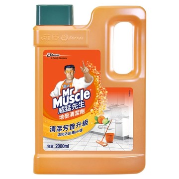 Mr Muscle 威猛先生地板清潔劑 清潔芳香升級 溫和近皮膚pH值 清新鮮橙  2L  1瓶