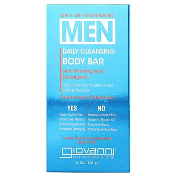 Giovanni, Art Of Giovanni Men，每日潔膚美體棒，含人參和桉樹成分，5 盎司（141 克）