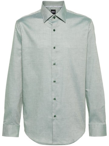 BOSS - classic-collar shirt - men - Cotton/Elastane - 43 - Green