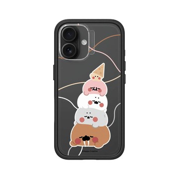 iPhone 16 Mod NX 黑 - 無所事事小海豹 The Nothing Seal - 疊在一起變甜筒