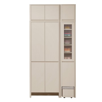 直人木業-UL莫蘭迪奶油風高被櫥玄關鞋櫃組120公分(四門79公分+玄關櫃41公分)
