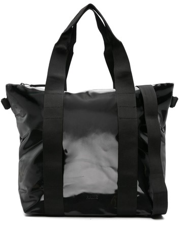 Rains - mini logo-debossed tote bag - unisex - Polyester/Polyurethane - One Size - Black
