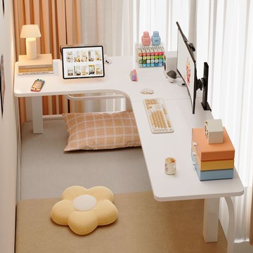 L型床上電腦桌學生學習桌簡約拐角懶人宿舍神器電競桌床上轉角桌 ph6211