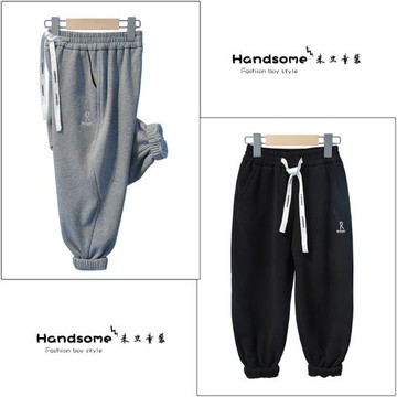 ANIKA童裝兒童休閑一體絨加厚運動褲2022冬季新品男女童長褲3226