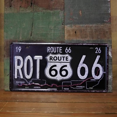 ルート66 アンティークエンボスプレート ROUTE66 Sign Map インテリア ライセンスプレート