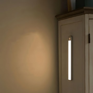 USB充電磁吸式無線超薄LED感應燈 23cm  暖黃光  1個