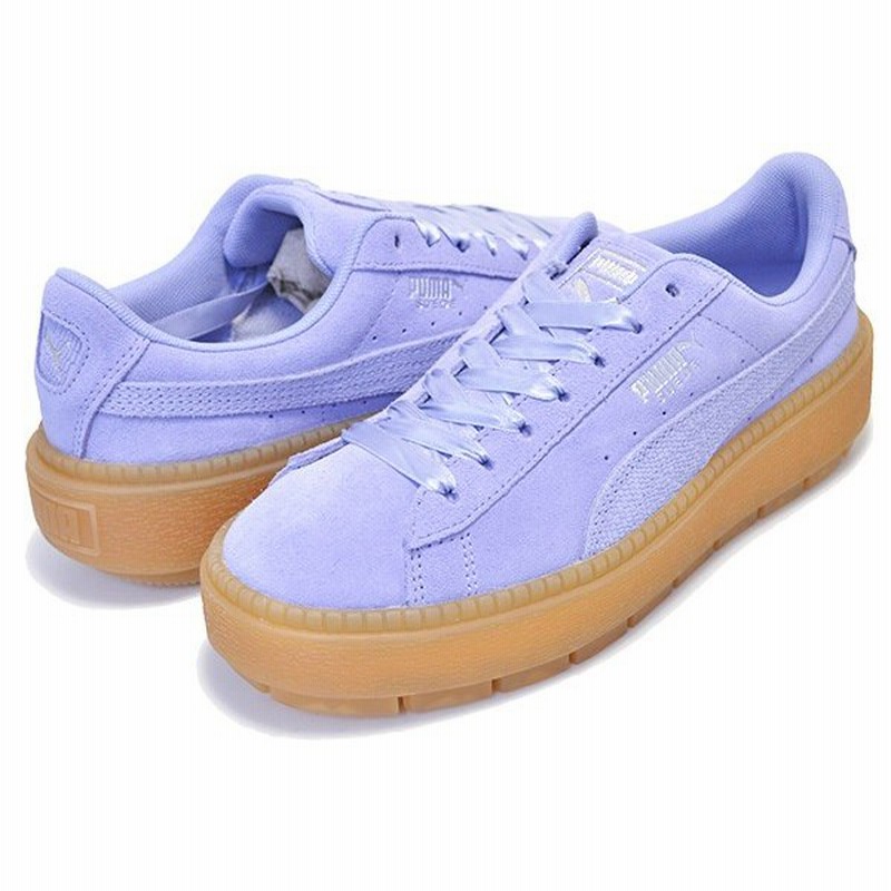 Puma Platform Trace Emboss Wns Sweet Lavender Puma White 01 プーマ スウェード プラットフォーム 厚底 スニーカー レディース ガールズ 通販 Lineポイント最大0 5 Get Lineショッピング