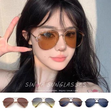 【SINYA】時尚飛行員太陽眼鏡 輕量彈性細框設計 中性駕駛墨鏡 N026 PC防爆鏡片/抗UV400