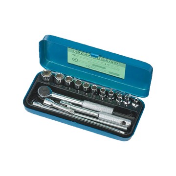 EnGInEER 工程師 1/4吋套筒扳手16件組 公制 TWS-02  鐵盒尺寸: 180 x 120 x 30mm，重量: 0.7 kg  1組