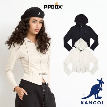 KANGOL 袋鼠 女款 連帽 抽繩 輕薄 外套【65521401】時尚 長袖 連帽外套 Y2K 衣服 女款外套