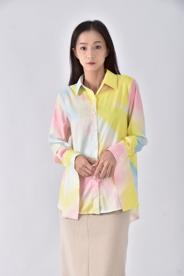 (L) 【簡立喆私服】wanzhiyun暈染黃色襯衫上衣