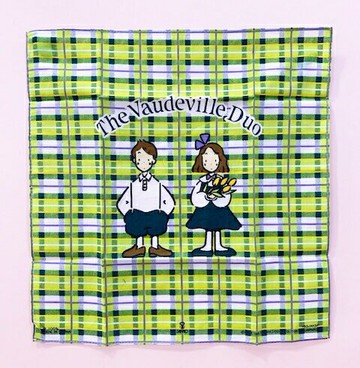 【震撼精品百貨】The Vaudeville Duo 艾帝Eddy & 艾咪Emmy 三麗鷗手帕-綠格*59501 震撼日式精品百貨