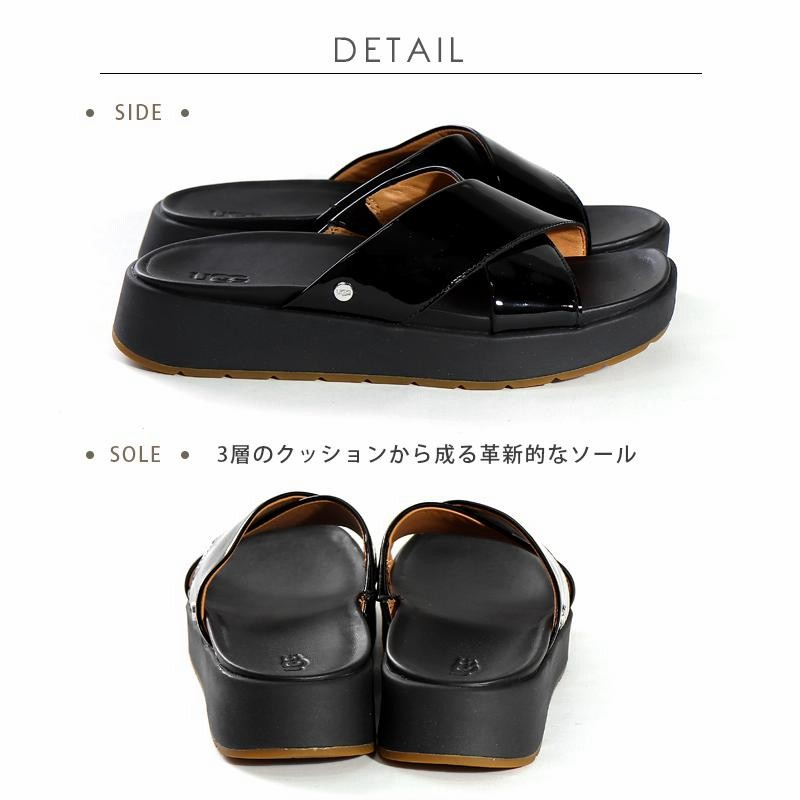 UGG サンダル レディース アグ 夏 黒 白 ブラック ホワイト クロス