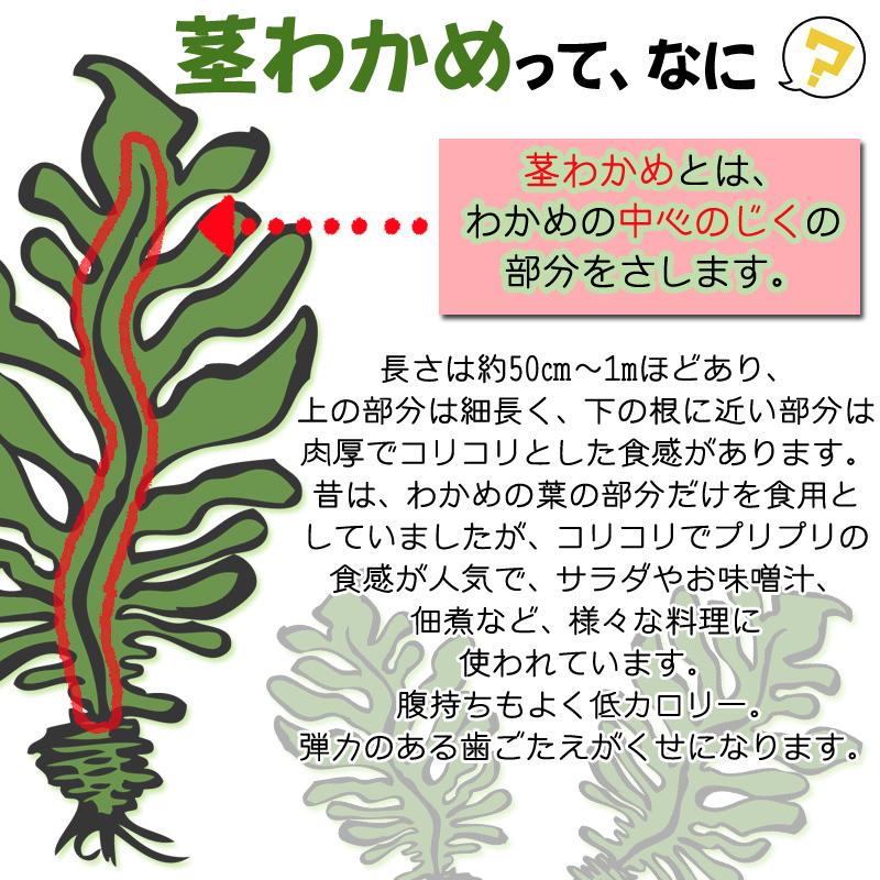 茎わかめ 600g (300g×2袋) 宮城県 三陸産 理由あり湯通し塩蔵元付茎若布 無添加 無着色 チャック付袋 メール便 ネコポス 送料無料 [茎わかめ600g BL] 即送