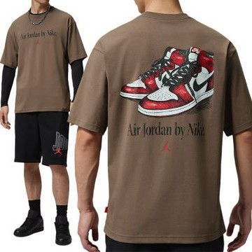 Nike As M J Brk Gx Snkr 85 SS Crw 男款 棕色 印花 T恤 短袖 IX1577-274