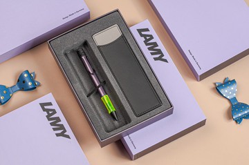 【雷雕刻字】LAMY 原子筆 限量單入筆套禮盒 /AL star 2025 紫灰
