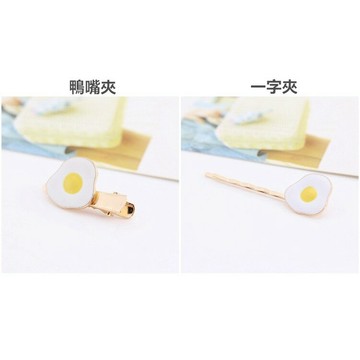 〃✿KUAN✿〃荷包蛋髮夾 韓風 髮飾品 精緻可愛 韓妞必備 荷包蛋髮夾 一字夾 鴨嘴夾 髮夾 類蛋黃哥｜領券最高折$220