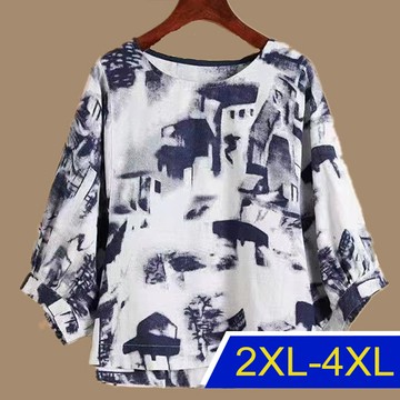 【韓國K.W.】KN2809幸福霓裳春夏新品明星同款亞麻人棉上衣(棉麻/防曬服/中長袖)