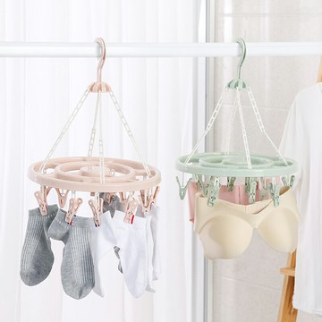 圓形晾衣架多夾襪子多功能家用圓盤掛學生宿舍衣架晾曬內衣涼衣夾