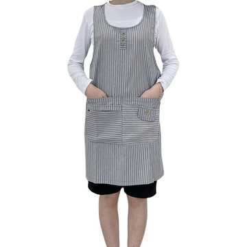 Deconine 條紋圍裙  1個  灰色