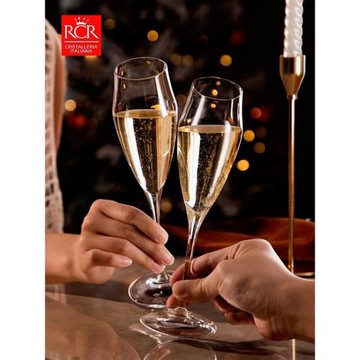 意大利RCR進口香檳杯新婚禮物高顏值水晶玻璃高腳杯郁金香起泡酒