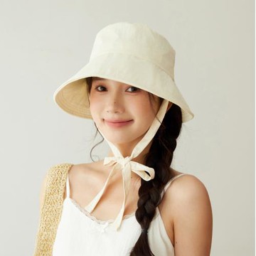 日本 BEAUTYJAPAN  抗UV3WAY綁帶漁夫帽 防曬帽BJ2148杏色)