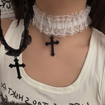 【台灣公司 可打統編】免運 跨境外貿亞文化十字架項鏈辣妹毛衣鏈十字架復古暗黑哥特甜酷頸鏈 可開發票 全館五折 工廠現貨直銷 新品特價 z9211