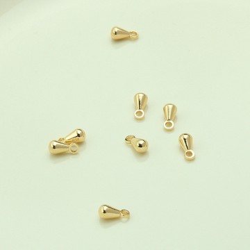 TL-(50pcs)-14k包金水滴型小吊墜diy手工飾品配件金色項鍊手鏈耳飾小掛件
