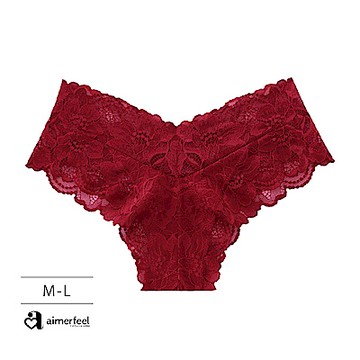 aimerfeel 交叉蕾絲 全蕾絲半包臀內褲-603724p-BO