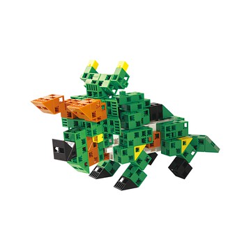 ArTeC 日本彩色積木 DINO恐龍組合 100塊積木 5合1  三角龍 綠色  1個