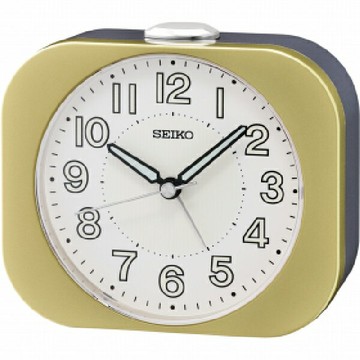 seiko SK037 精工鐘 (QHE206G) 嗶嗶鬧鈴夜光指針貪睡鬧鐘 黃 9.9 x 11.3 x 4.6 cm｜樂天全館特惠中★指定刷卡回饋10%