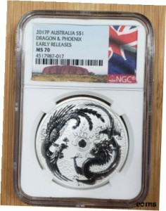アンティークコイン NGC PCGS Australia oz Silver Dragon Phoenix MS70 Early Releases