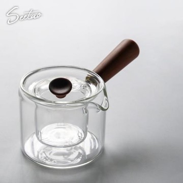 玻璃側把壺耐熱溫茶煮茶器玻璃茶具木把過濾電陶爐煮茶壺泡茶壺