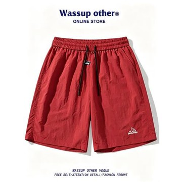 WASSUP ISSUE美式冰絲運動短褲男士夏季籃球休閑速干沙灘五分褲男