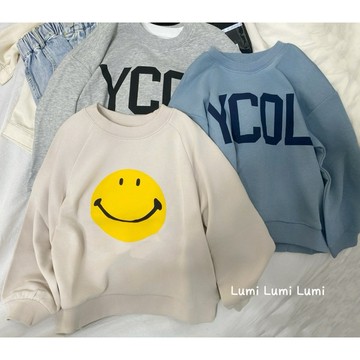 尺寸120 現貨 Lumi小鹿米 🍄🍄 舒適小毛圈 大字母 兒童衛衣 親子上衣 兒童大學T A23 大童衛衣