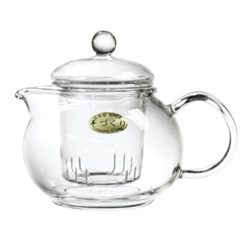 Chikao glass 耐熱流派花茶壺  透明色  380ml  1個