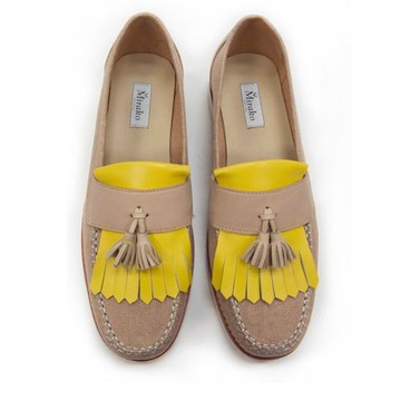 Classic Vintage Moccasin Tassel Loafers M1109 Yellow